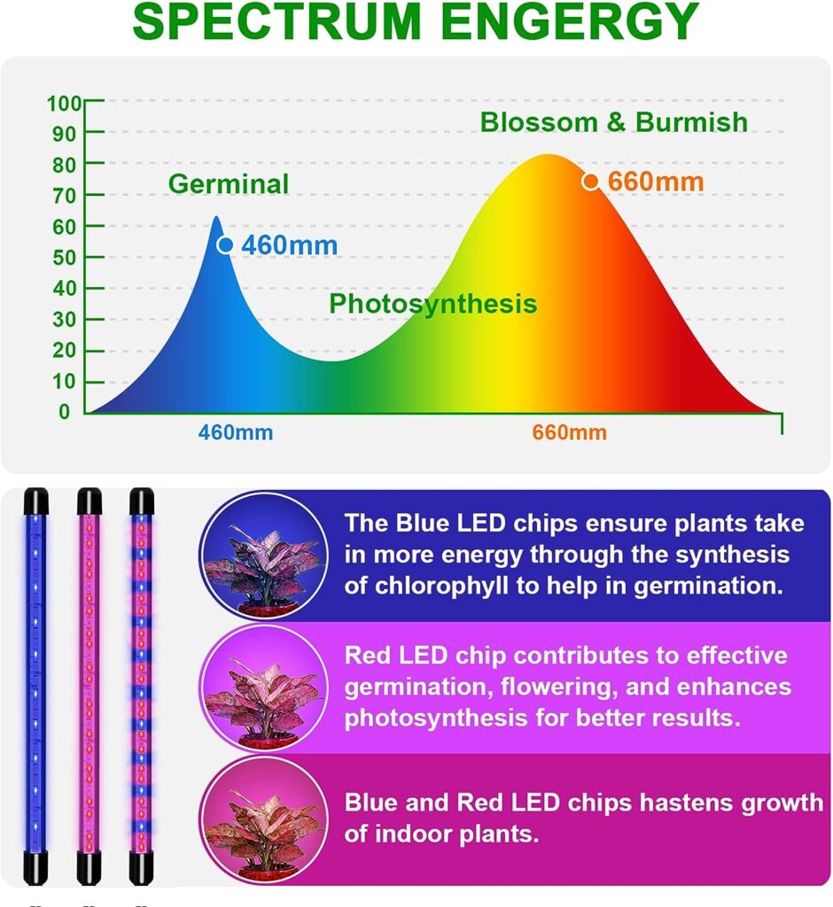 EZORKAS Grow Light, 80W Tri Head Timing 80 LED 9 Dimmable Levels Plant Grow Lights for Indoor Plants with Red Blue Spectrum, Adjustable Gooseneck, 3 9 12H Timer, 3 Switch Modes
